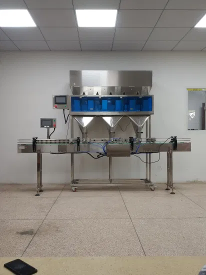 Seis automáticas pesando máquina de embalagem de enchimento de pó de café em pó granulado